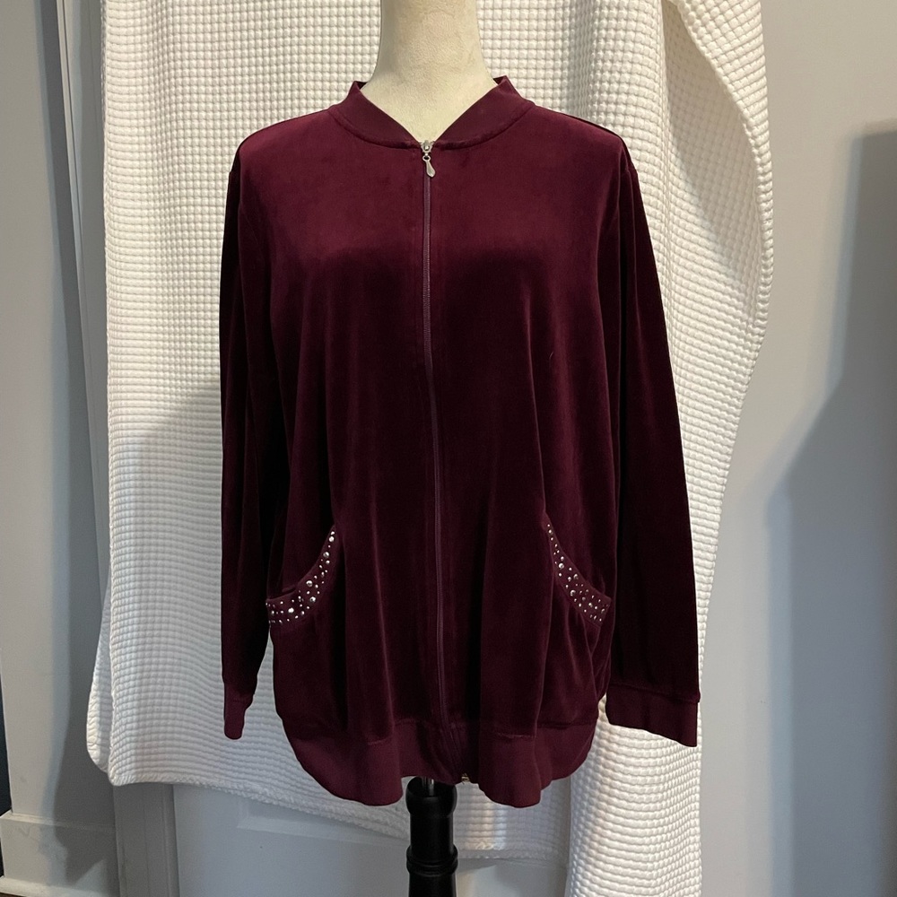 FASHION BUG Burgundy jacket. Size 1X.